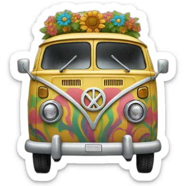 hippie van sticker