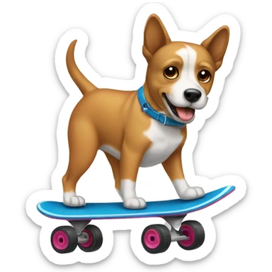 Perro en patinete sticker