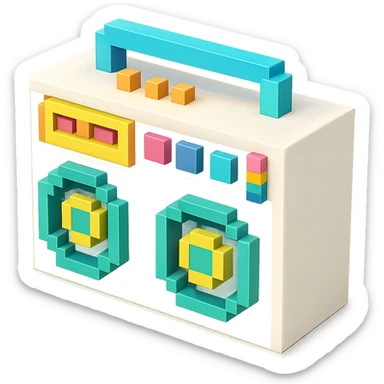 white boombox sticker