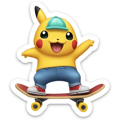 Pokemon skate boarding  sticker