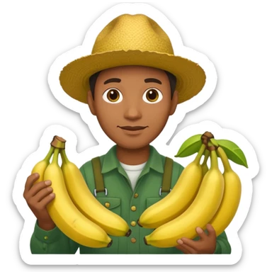 A black farmer with bananas sticker