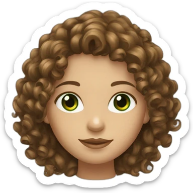 curly-long-brown-hair-girl-with-green-eyes sticker