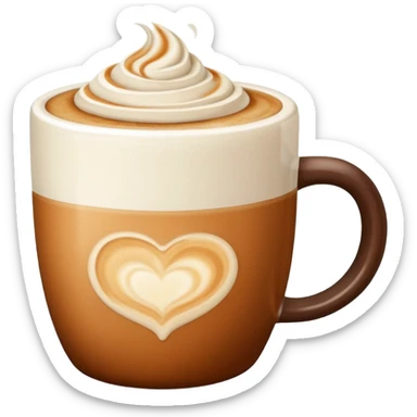 latte coffee, simple, warm colors sticker