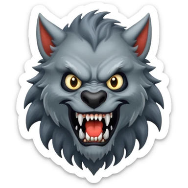 Werewolf mixed with a monster  full body tall and creepy  sticker