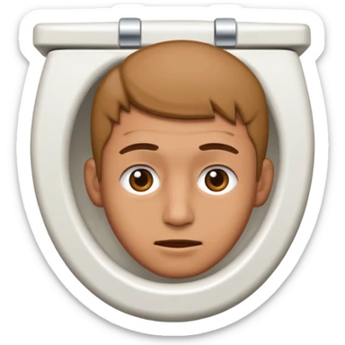 A head in a toilet male sticker