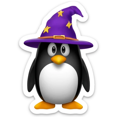Penguin Wizard sticker