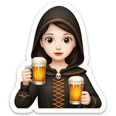 Halloween with beer sticker