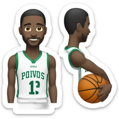 Basketteur de couleur blanc numéro 13 sticker