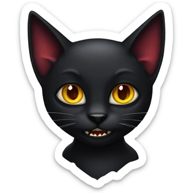 Black vampire cat sticker