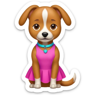 DOG wearring neon fashion dress sticker