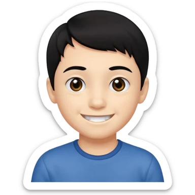 7 yaş siyah göz siyah saç erkek çocuk beyaz tenli sticker