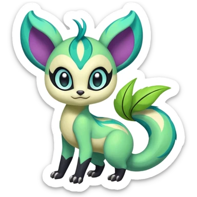 Colorful furry Exotic Meloetta-Virizion-Venom-Stitch-Fakémon-creature-hybrid sticker