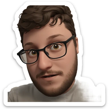 boy with glasses and beard sticker