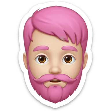 a child with pink beard sticker
