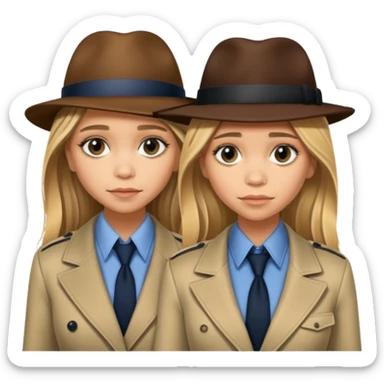 Marykate and Ashley as detectives sticker