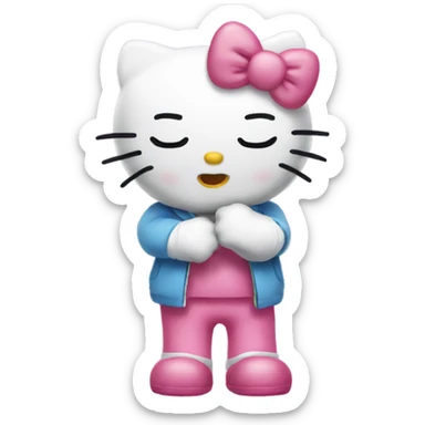 Hello kitty kissing goodbye sticker