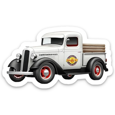 white Standard Oil drag racing 1935 Chevy Rat truck hot rod  sticker