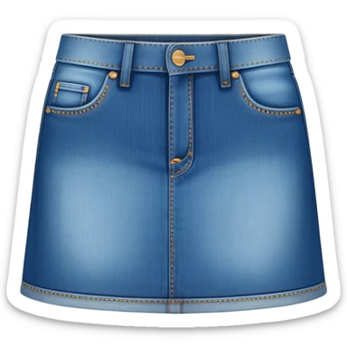 super realistic isolated blue denim mini skirt sticker