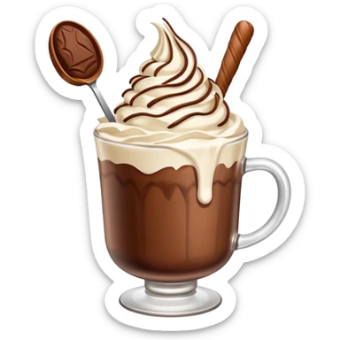 Ice Cacao with whipping cream  sticker