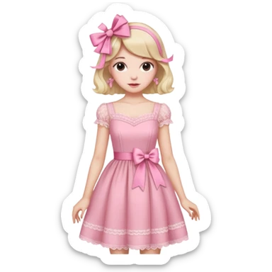 Coquette aesthetic pink sticker