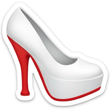 White platform high heel pin heel sticker