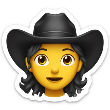 girl with a black cowboy hat, default yellow skin sticker