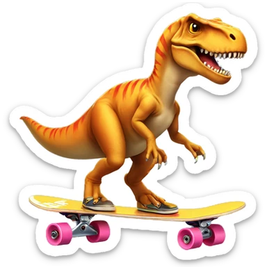 T-Rex riding a skateboarding  sticker