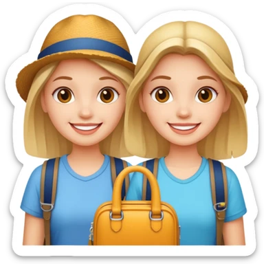 3 girls tourists sticker