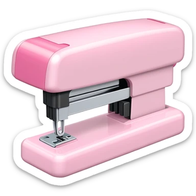 White and light pink stapler sticker
