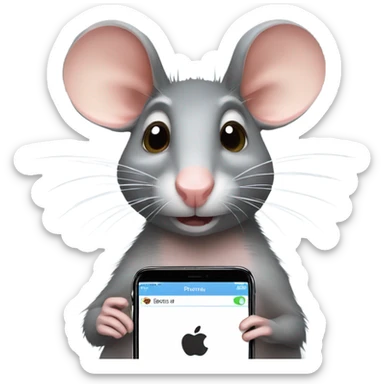 Rat with an iPhone  sticker