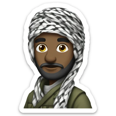 Freedom fighter in keffiyeh sticker