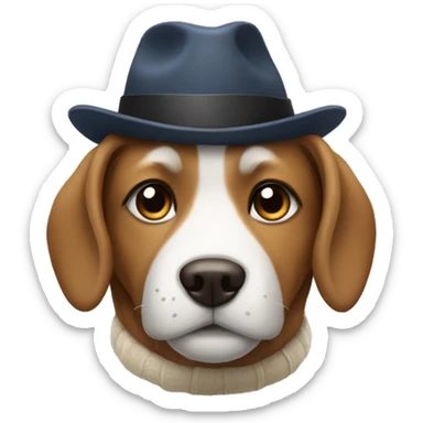 Dog with a hat sticker