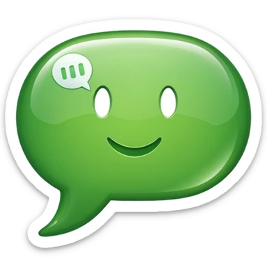 green speech bubble emoji containing white checkmark no face sticker