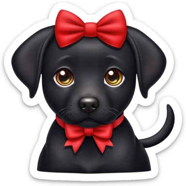 Black lab with bow sticker
