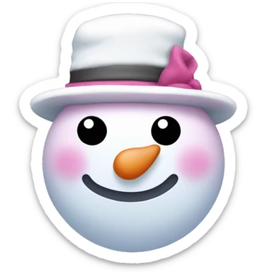 Pink snowman  sticker