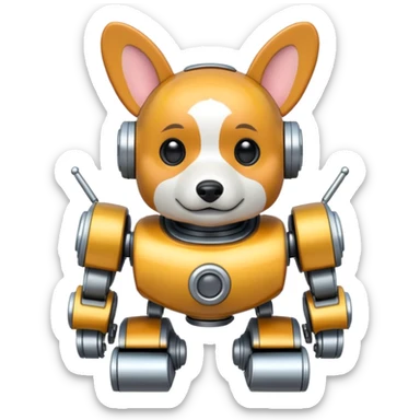 corgi robot sticker