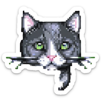 cat with whiskers sticker