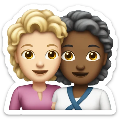 White mom and white daughter on a cruise ship sticker