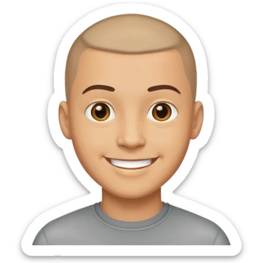 light skin man with buzzcut  sticker