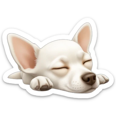 sleeping white chihuahua sticker