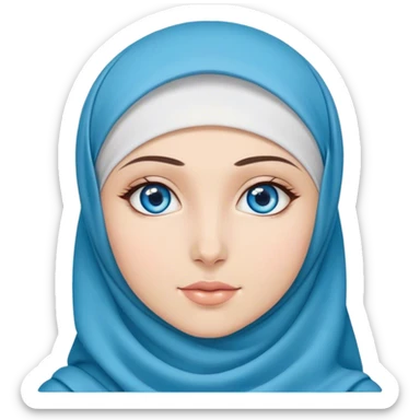 Turkish beautiful finish Konya girl blue eyes with ramadan design hijab  sticker