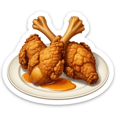 fried chickens legs on the plate sticker