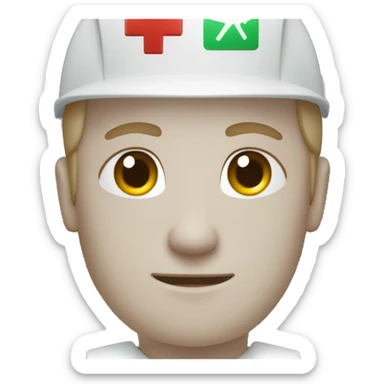 A Men emergency assistant with ambulance  sticker