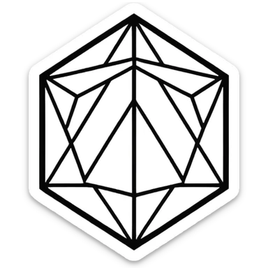 Create an emoji in which it is representing AI logo similarly like the logo of Chat GPT ,Gemini but different completely different and very professional not simple and try to make it in black and white colour sticker