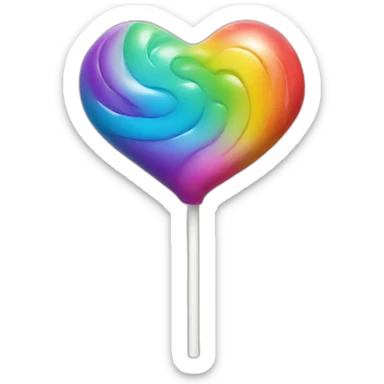 Rainbow Heart lolipop sticker