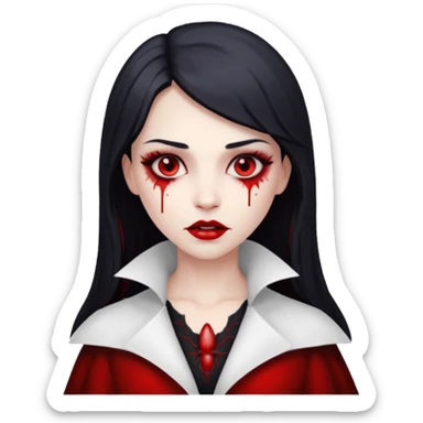 Women Vampire withwhite coat dress and eyes should be red with blood sticker