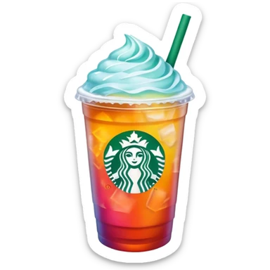 starbucks summer drink on a summer background (ios emoji style) sticker
