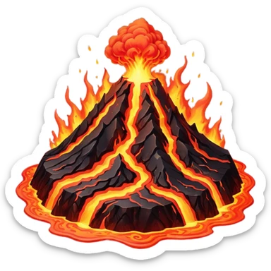 Volcano Planet – lava rivers and erupting peaks sticker