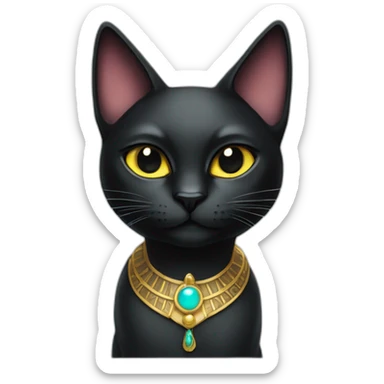 black cat dressed as the goddess bastet sticker