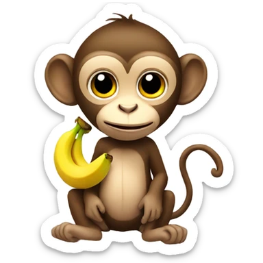 Monkey with a banana  sticker